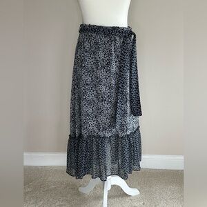 LOFT Blue and White Floral Maxi Skirt